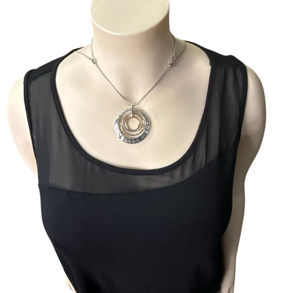 CATO Chiffon Trim Dress Tank Top Size 26/28 in Black - Picture 5 of 9